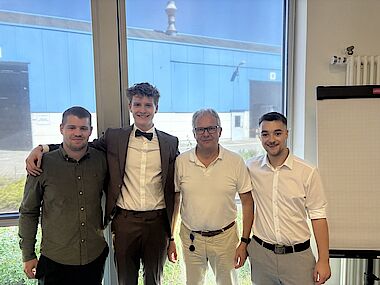 Freisprechung der SIEB & MEYER Azubis 2026: Benedikt, Lennart und Falk